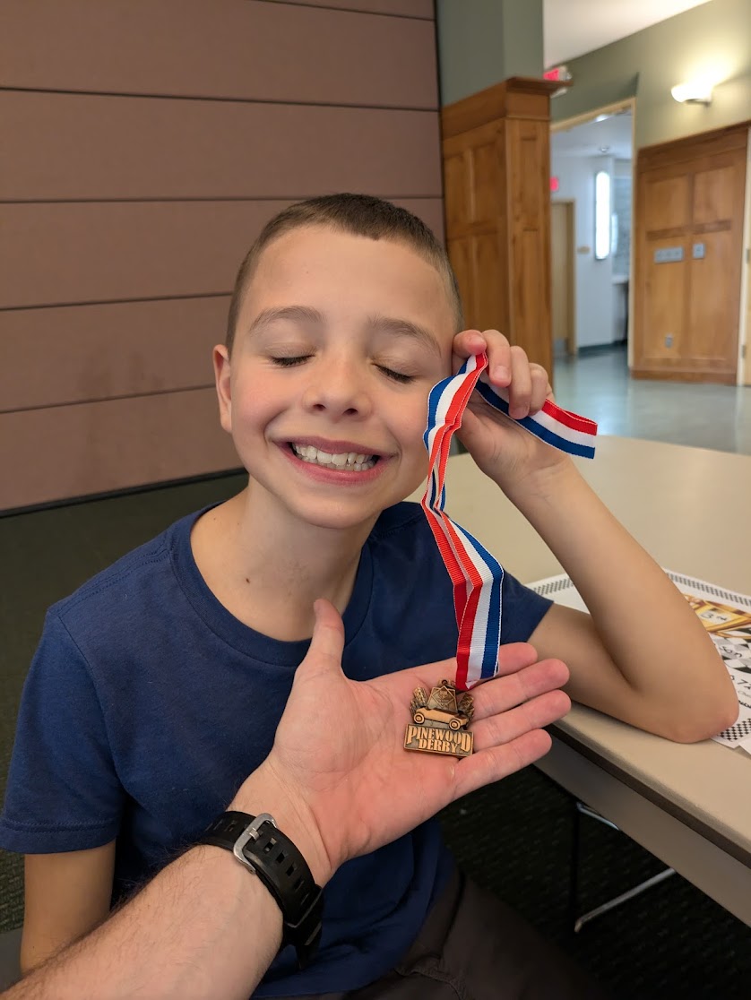 Third place out of over 50 cars, and first in his den for the second year in a row. He was almost as excited as I was.