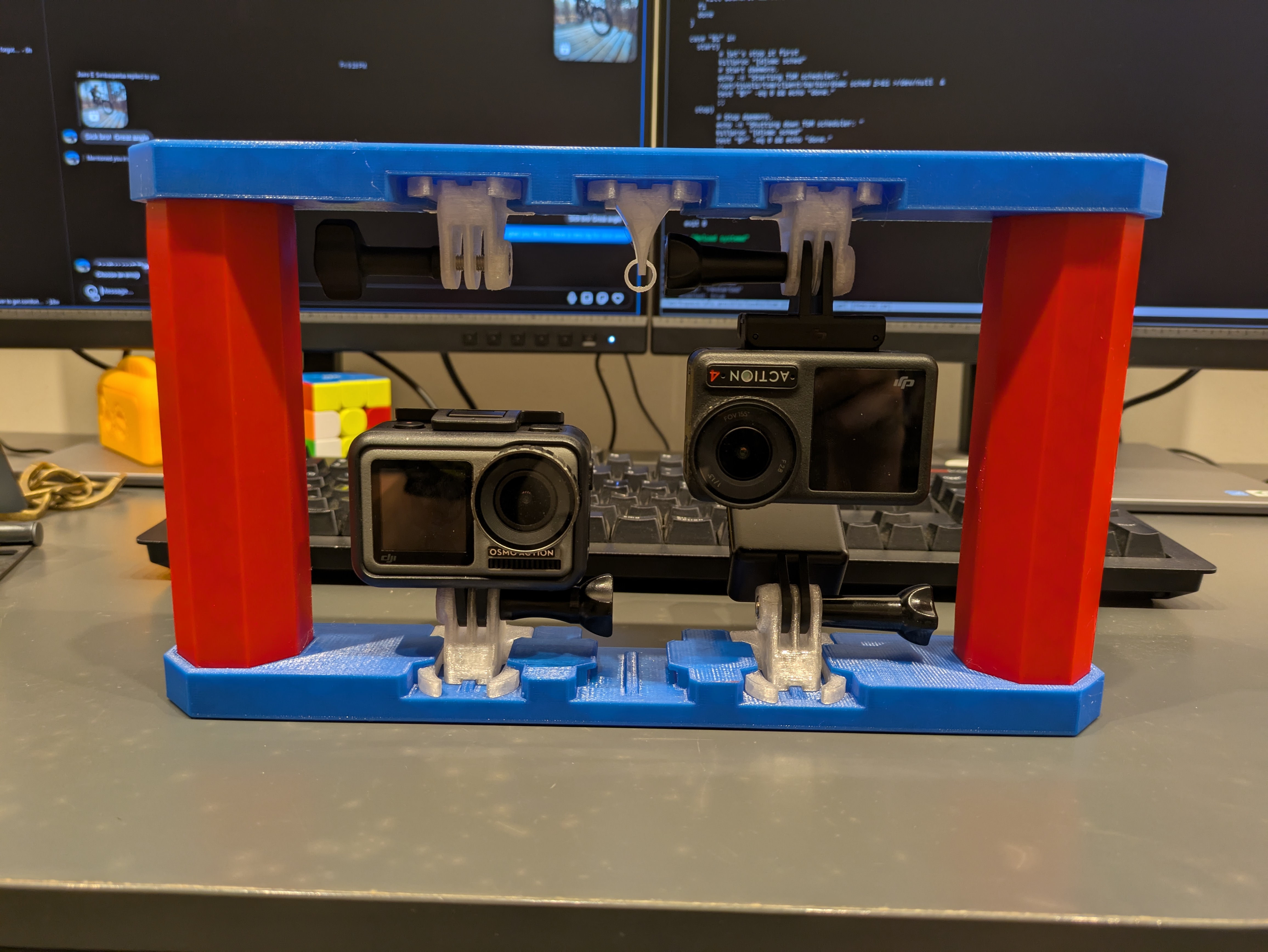 I wanted this to work with two different cameras simultaneously. Sometimes having different settings while filming the same event can be helpful when editing.