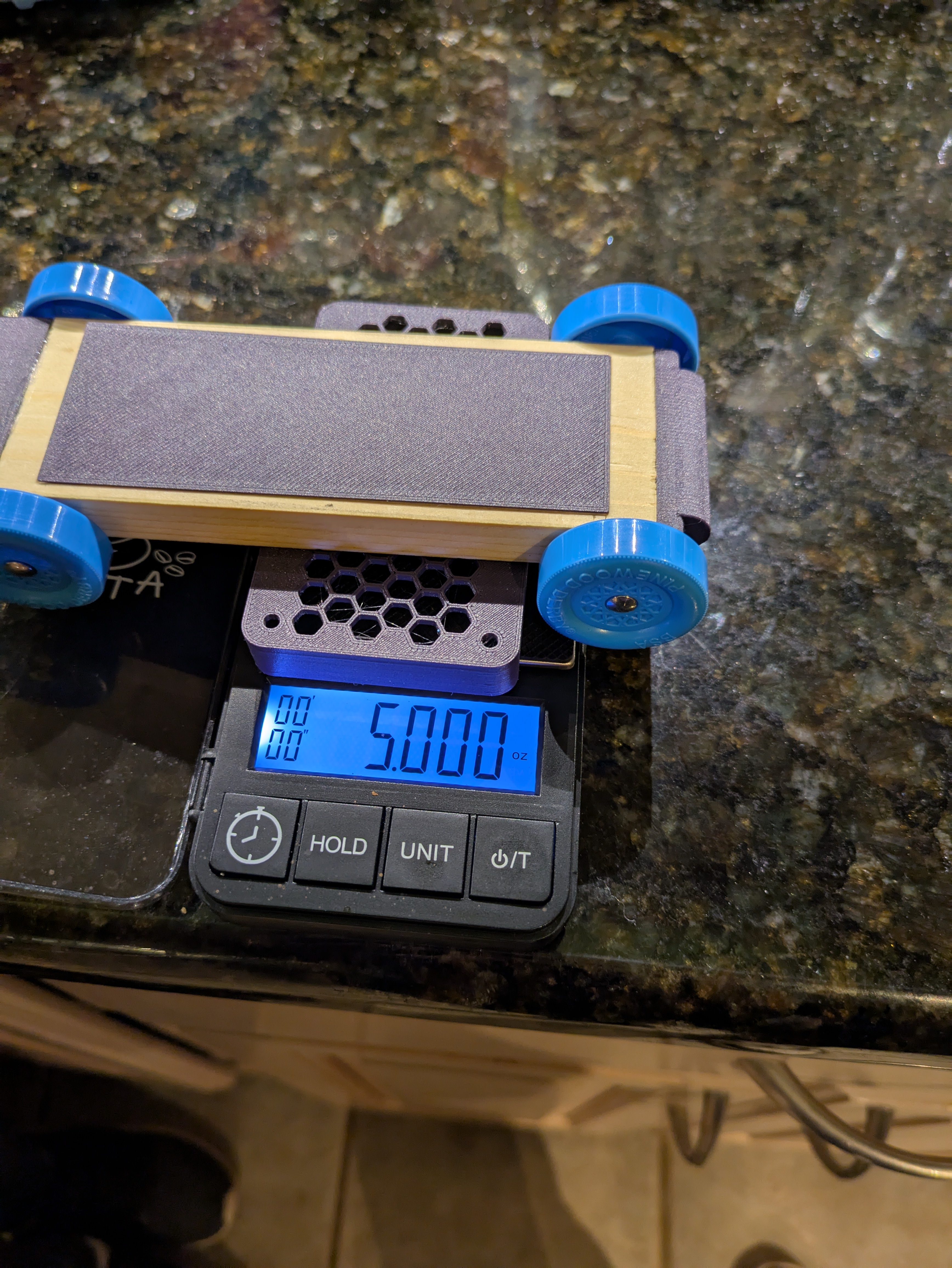 Hitting that 5oz target is absolutely critical to winning the race. My coffee scale says we did a good job.