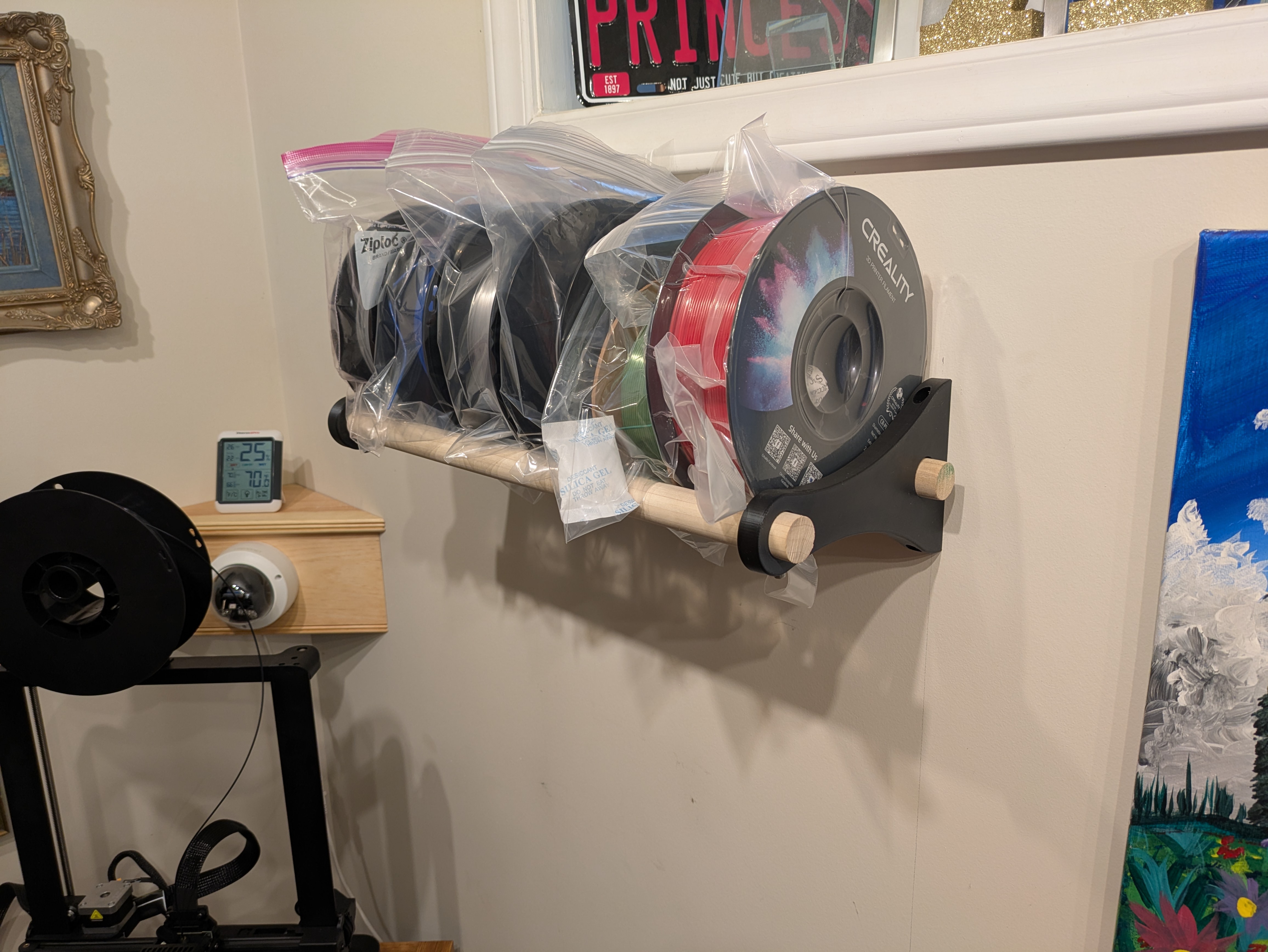 My filament isn’t in bags like this anymore and so far it’s not been a problem. I may eventually switch to a dry box instead of this open rack.
