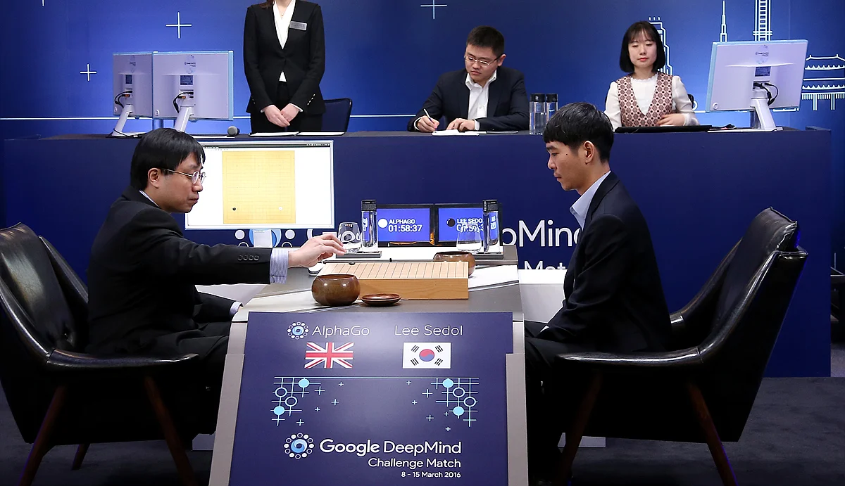 AlphaGo plays against the top Go player in the world at the time, Lee Sedol. Used without permission because Google didn’t ask me for mine. Fair use cuts both ways.
